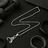 2Pcs 2 Colors Stainless Steel Boxing Glove Pendant Box Chain Necklaces for Men NJEW-HY0001-09B-3