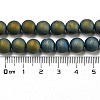 Electroplated Natural Agate Round Bead Strands X-G-M171-8mm-07-3