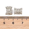 Brass Micro Pave Clear Cubic Zirconia Beads CU-CBA6A75-10P-3