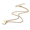 Stainless Steel Initial Letter Rectangle Pendant Necklace for Men Women NJEW-E090-01G-25-2