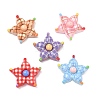 Tartan Pattern Opaque Resin Cabochons CRES-A061-01A-2