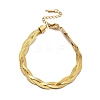 304 Stainless Steel Interlocking Herringbone Chain Bracelet for Men Women LS-BJEW-H554-01G-1