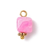 Dyed Natural Agate Cube Charms PALLOY-JF03963-3