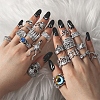 20Pcs Mixed Shapes Alloy Open Cuff Rings for Women PW-WGD235A-01-1