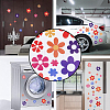 PVC Daisy Flower Picture Stickers STIC-WH0004-21-5