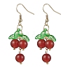 Natural Carnelian Grapes Dangle Earrings EJEW-JE05689-01-1