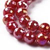 Electroplate Glass Beads Strands GLAA-E036-14B-4