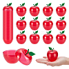 Christmas Apple Shaped Transparent Plastic Jewelry Gift Storage Boxes with Lid CON-WH0089-167B-1
