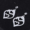 201 Stainless Steel Dangle Stud Earrings EJEW-T008-JN736-2