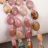 Natural Green Spot Jasper & Mookaite & Picture Jasper & Rhodonite & Lemon Jade Beads Strands G-Z135-A09-1