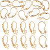 10Pcs Flat Round Brass Glass Leverback Earring Findings KK-TADJ0001-18-1