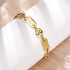 304 Stainless Steel Oval & Pig Nose Shape Link Bracelets for Women BJEW-F527-04G-2