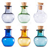 6Pcs 6 Colors Round Glass Cork Bottles Ornament AJEW-TA0001-75-3