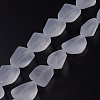 Transparent Frosted Glass Beads Strands FGLA-S001-02F-1