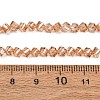 Electroplate Transparent Glass Beads Strands GL-CBA7A17-01A-07-3