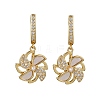 Windmill Brass Micro Pave Clear Cubic Zirconia Hoop Earrings KK-D363-16G-2