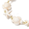 Synthetic Turquoise Beaded Stretch Bracelets for Men Women BJEW-JB11762-01-3