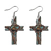 Printed Both Sides Wood Dangle Earrings FS-WGB0329-01-5