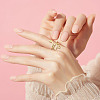 3Pcs Snake Brass Wide Band Rings RJEW-ME0001-01-5