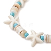 3Pcs Synthetic Turquoise & Natural Freshwater Shell Beads Stretch Bracelets for Women BJEW-JB12021-5