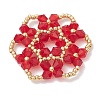Glass Seed Beaded Pendants PALLOY-MZ01245-03-3