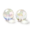 Two Tone UV Plating Rainbow Iridescent Acrylic Beads TACR-D010-03B-01-2