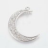 Tibetan Style Alloy Hollow Moon Links TIBEP-5312-P-FF-1