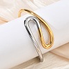 Two Tone 304 Stainless Steel Cuff Bangles for Women BJEW-F540-01GP-5