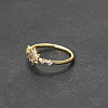 Brass Micro Pave Clear Cubic Zirconia Finger Rings FS-WGF1294-04-4