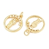 Religion Brass Micro Pave Clear Cubic Zirconia Pendants CU-CBA9482-01G-12-2