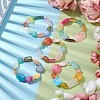 Rainbow Color Nuggets Acrylic Beaded Stretch Bracelets for Women BJEW-JB10497-2