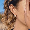 Valentine's Day 304 Stainless Steel & Clear Cubic Zirconia Stud Earrings EJEW-G468-02G-1