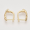 Brass Hoop Earring Findings with Latch Back Closure KK-T048-017G-NF-2