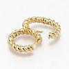 Brass Huggie Hoop Earrings EJEW-L231-31G-2