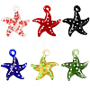 6Pcs 6 Colors Handmade Lampwork Pendants LAMP-SC0001-49-1