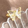 Brass Micro Pave Cubic Zirconia Finger Rings GL-CBA65A8-01G-15-3
