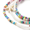 Summer Jewelry Starfish Waist Bead NJEW-C00028-03-4