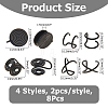 8Pcs 4 Styles Stainless Steel Cuff Earrings EJEW-HS0001-10EB-2