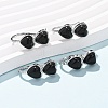 Valentine's Day Heart Natural Obsidian Stud Earrings EJEW-T053-01P-10-1