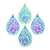 Ion Plating(IP) 201 Stainless Steel Filigree Pendants X-STAS-T057-57-1