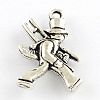 Tibetan Style Soldier Alloy Pendants X-TIBEP-Q054-08AS-RS-1