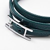 PU Leather Three Loops Wrap Bracelets X-BJEW-F067-05-3