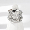 Brass Micro Pave Clear Cubic Zirconia Open Cuff Rings for Women RJEW-A059-05P-4