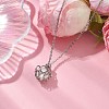 Round Shell Pearl Macrame Pouch Pendant Necklaces NJEW-JN04955-02-2