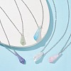 Dyed Natural Quartz Crystal Twist Teardrop Pendant Necklaces NJEW-JN04497-01-2