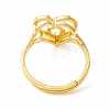 Real 18K Gold Plated Brass Alphabet Adjustable Rings RJEW-M139-18E-3