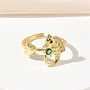 304 Stainless Steel Cubic Zirconia Cuff Open Rings for Women RJEW-Z122-02G-05-2