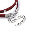 Faux Suede Cord Wrap Bracelets BJEW-JB04413-07-3