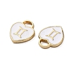 (Defective Closeout Sale: Enamel Yellowing) Golden Alloy Enamel Charms ENAM-XCP0001-47C-2