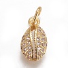 Brass Micro Pave Cubic Zirconia Charms ZIRC-E145-80G-1